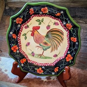 Vintage GKRO Boho China Rooster Plate